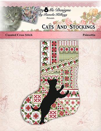 click here to view larger image of Cats and Stockings - Poinsettia (chart)