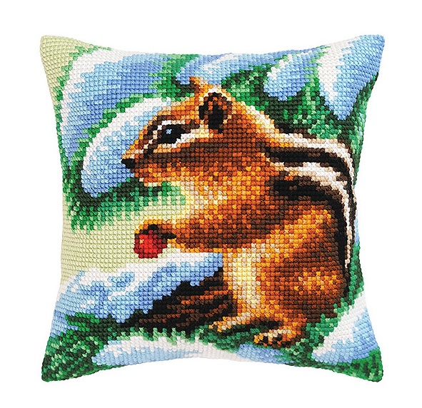 click here to view larger image of Chipmunk Cushion (counted canvas kit)