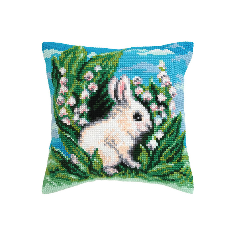 click here to view larger image of White Rabbit Cushion (counted canvas kit)