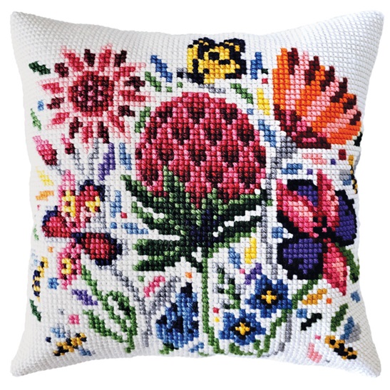 click here to view larger image of Meadow Clover Cushion (counted canvas kit)