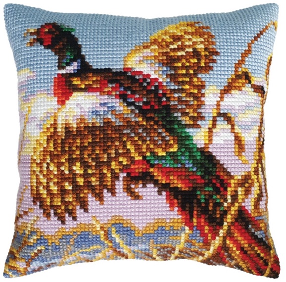 click here to view larger image of Pheasant Cushion (counted canvas kit)