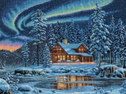 click here to view larger image of Aurora Cabin (counted cross stitch kit)