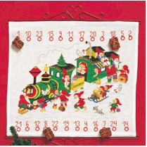 click here to view larger image of Advent Calendar - Santa's Train (counted cross stitch kit)